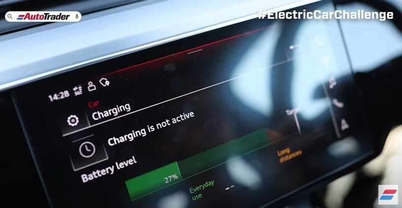 charging setting on display screen EV car