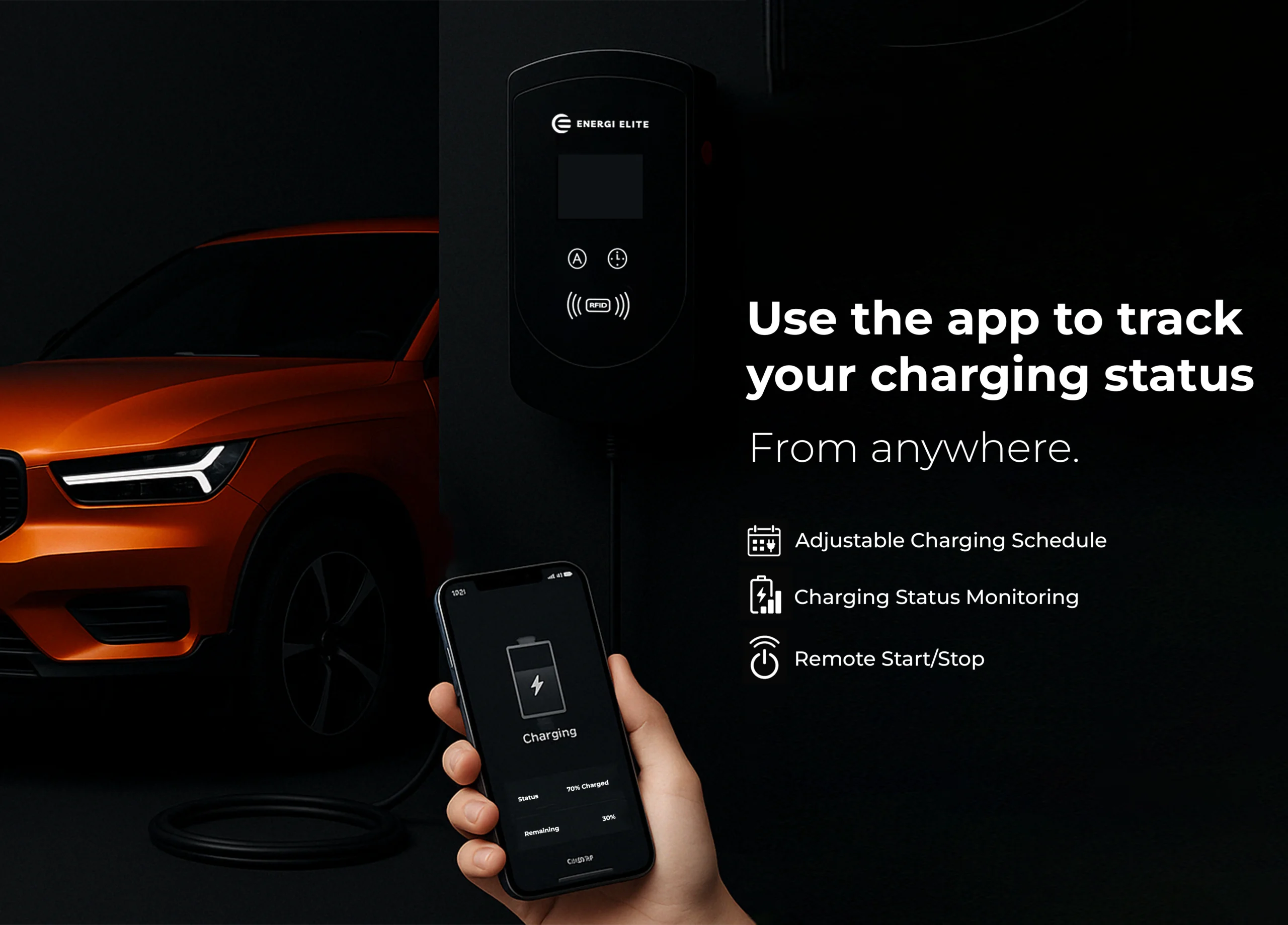 E1 EV charger app charging