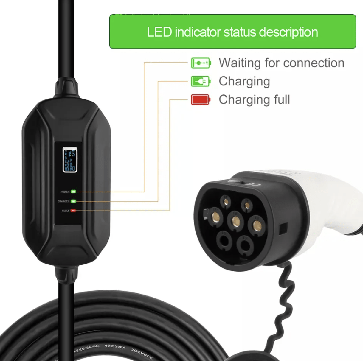 E3 3pin charger malaysia with lcd display