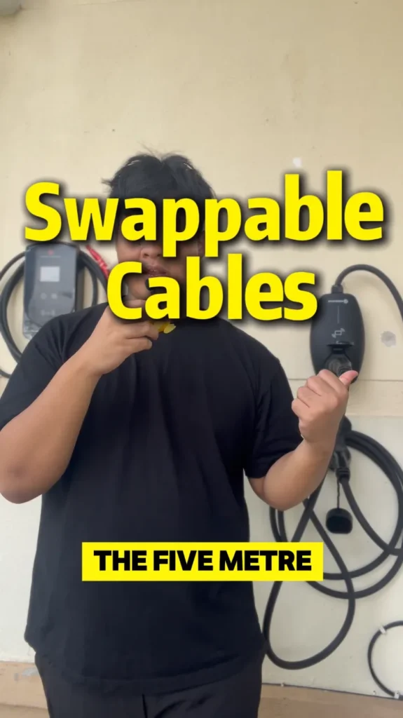 Modular Type 2 EV Charging Cable for the E2, shown with extended 10m length option.