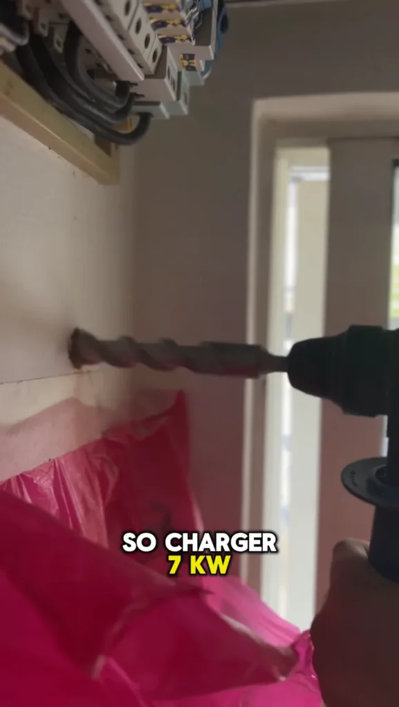 Making use of a taped plastic bag to ensure that the debris and dust doesn't run rampant.